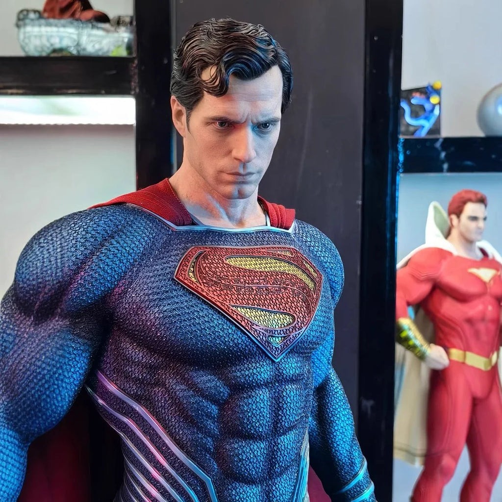 Superhochwertige DC-Serie Justice League Steel Man Superman Gk Statue Handgefertigtes modisches Modell Ornament Geburtstagsgeschenk
