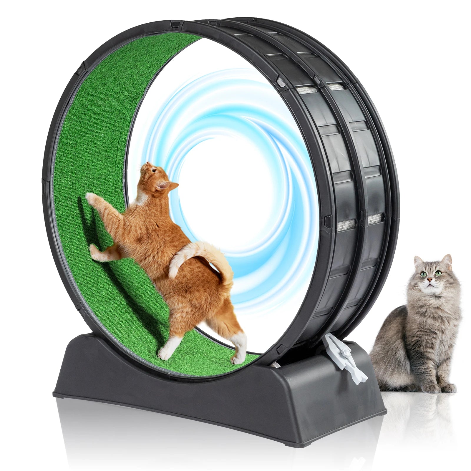 Pet 39-inch Indoor Cat Exercise Wheel Treadmill Cat Wheel Exerciser With Carpeted Runway