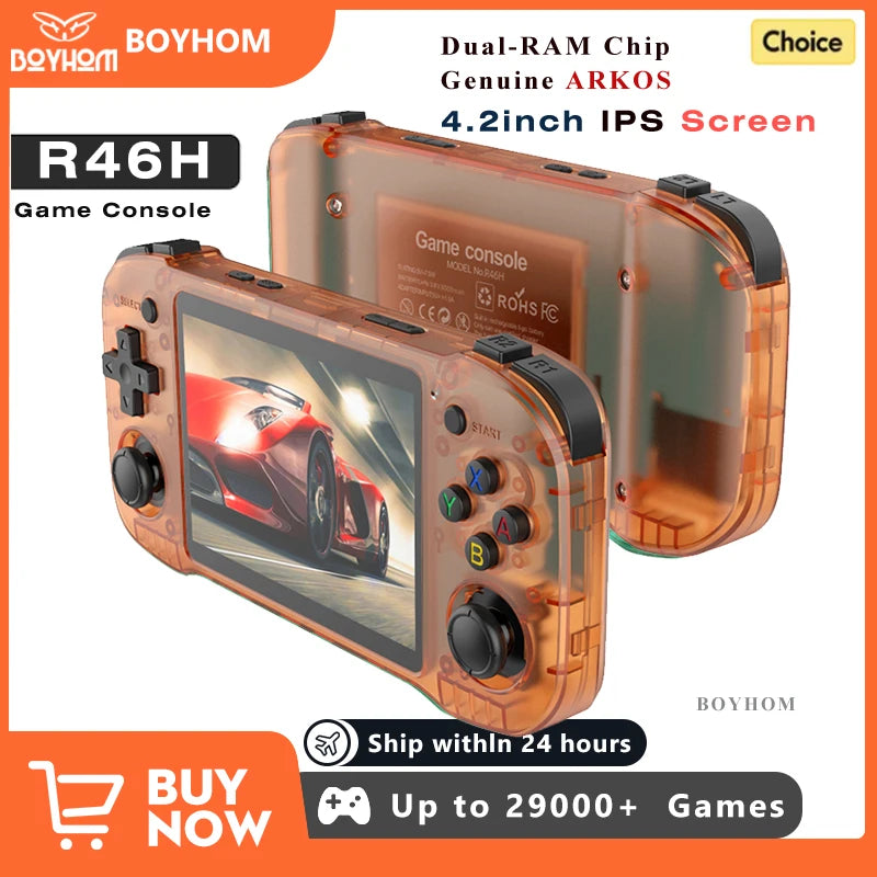 ARKOS R46H Retro-Handheld-Videospielkonsole Linux-System 4,2-Zoll-IPS-Bildschirm R63 ultraportabler Pocket-Videoplayer 64 GB 128 GB