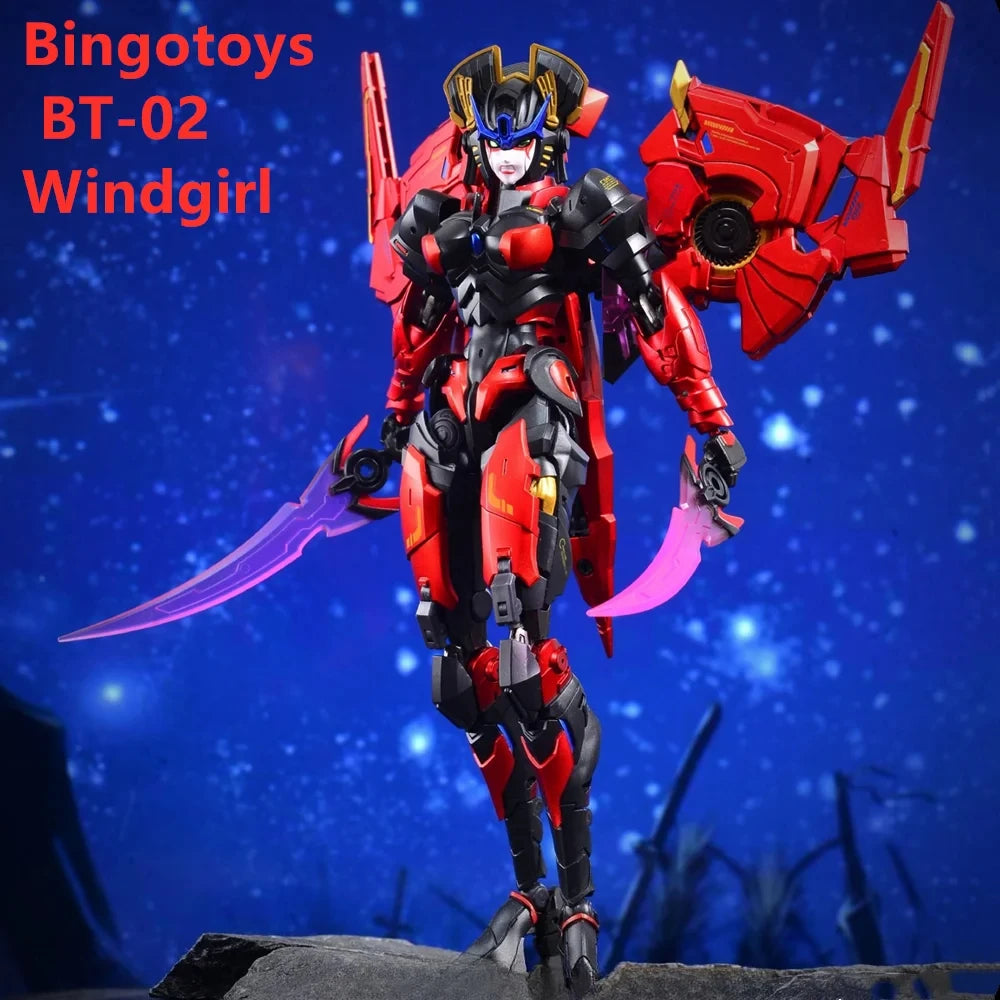 Brand New in Stock Bingotoys BT-02 Wind Girl Transformable BT02 Articulated Mecha Girl Figure, Birthday Gift and Collectible