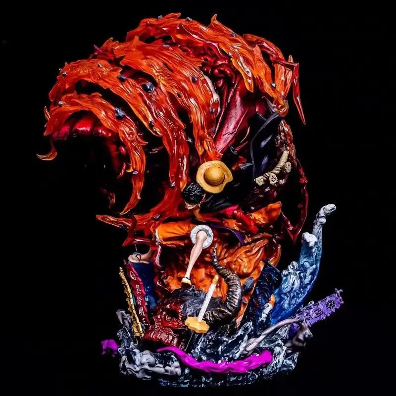 25cm Anime Luffy One Piece Figure Gk Gear 5 Monkey D. Luffy Action Figure Statue Big Karma Fire Pvc Collection Model Toys Gifts