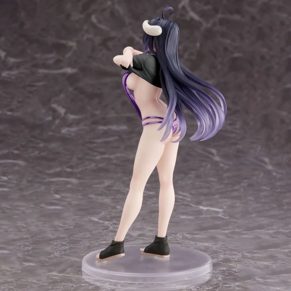 In Stock TAITO Original Genuine Anime Overlord IV Albedo Coreful Figure T-shirt Swimsuit Ver Renewal 18cm Collections Model Toys