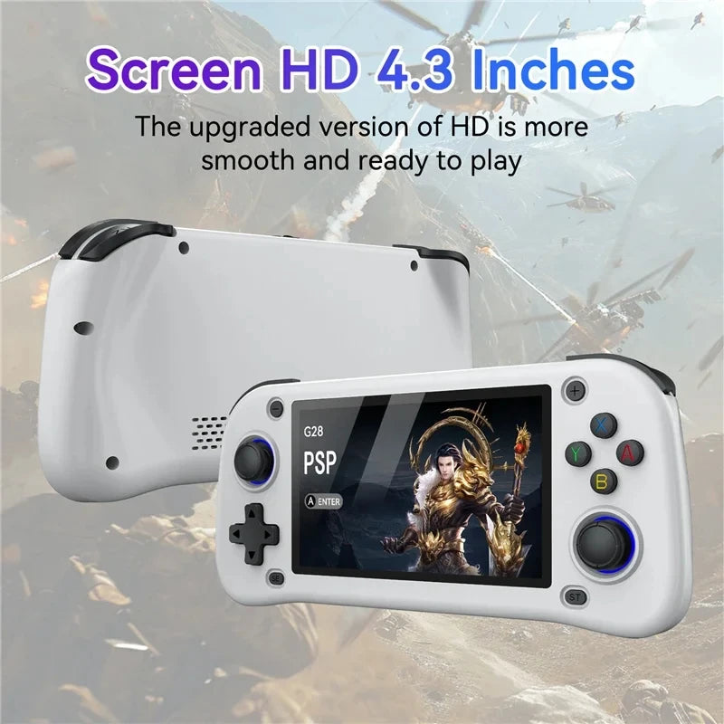 NEW G28 Retro Handheld Game Console Joystick 4.3 Inch HD IPS Screen Portable Pocket Video Player R36s 64GB 128GB Games Kid Gift