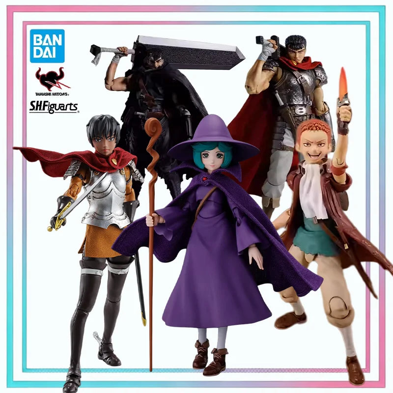 Bandai Original SHF S.H.Figuarts Berserk Casca Guts Schierke Isidro Zodd Action Anime Figure Model Toy Gift for Kid Desk Decor