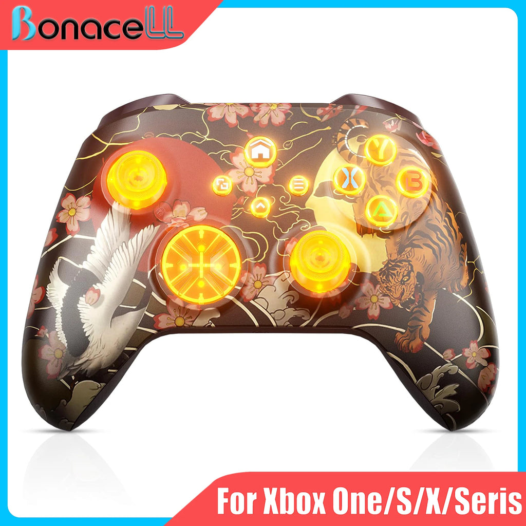 Controller For XBox One/Series S/X/PC Console Wireless Controllers Dual Vibration Hall Effect 6-Axis Gyro FUNC W/ RGB Gamepad