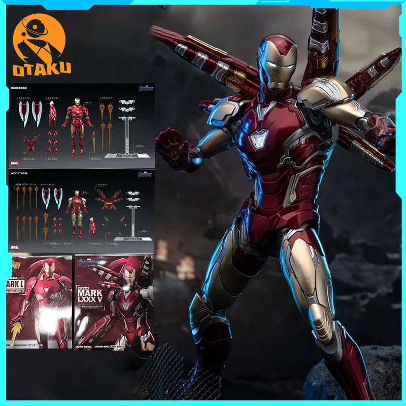 In Stock Iron Man Figure Mk85 Mk50 Assembly Model Kit Iron Man Movable Action Figures Gk Statue Doll Collect Room Desk Toys Gift