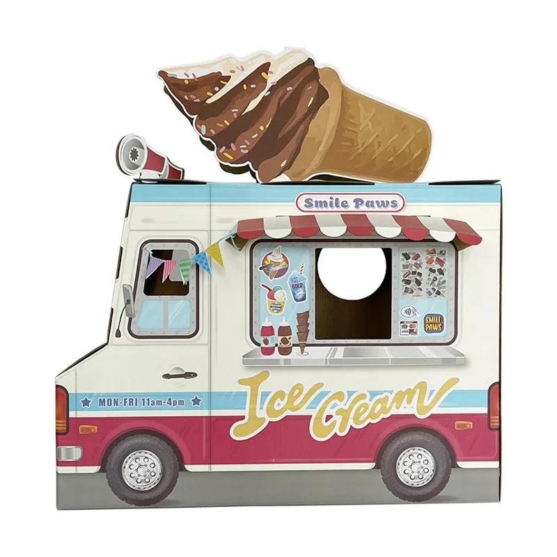 Cute Cat Scratcher House Pet Dog Claw Scratching Board Bed Japanese Korean Milk Car Cardboard Box Cat Bed with Catnip Pet Supply