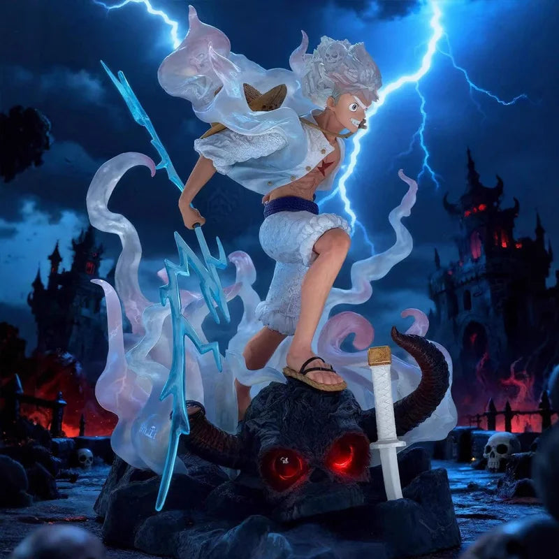 One Piece 23cm Lx Luffy Nika Action Figures GK Light-Up Statue PVC Model Anime Peripheral Toy Desktop Ornament Collectible Gift