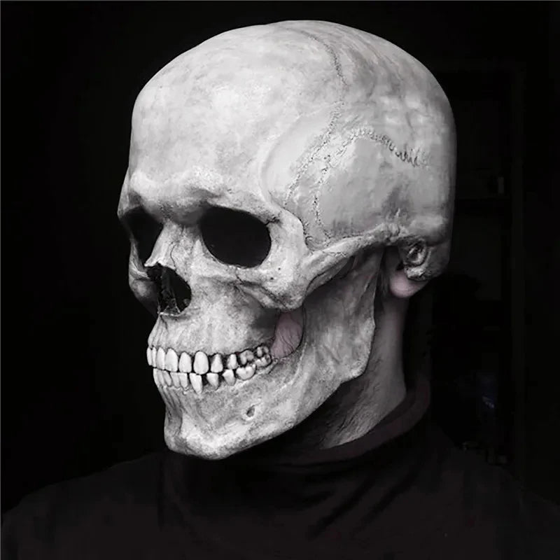 Halloween Mask Movable Jaw Full Head Skull Mask Halloween Decoration Horror Scary Mask Cosplay Party Decor Skull Helmet 2023