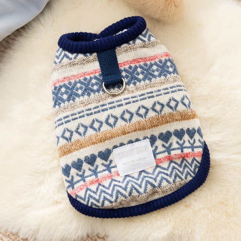 Cotton Dog Clothes Small Dogs Winter Dog Coat Luxury Warm Clothing Chihuahua Bichon Apparels with D-Ring Thicken Dog Jacket Vest