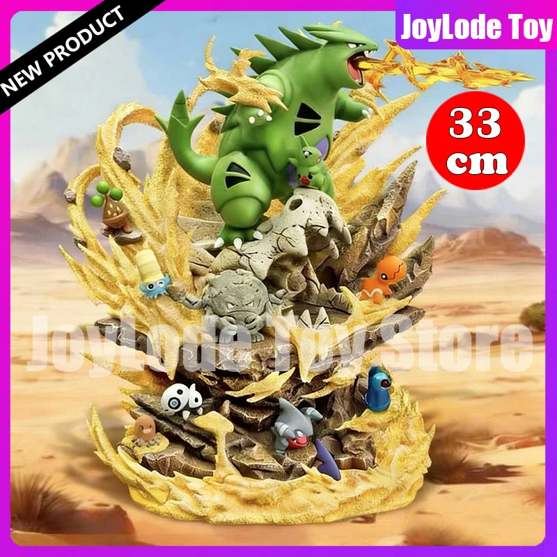 New Tyranitar figure Anime Figures Sand Series Family Figurine Tyranitar Sandstorm Scene Pvc Stutue Collection Model Toys Gift