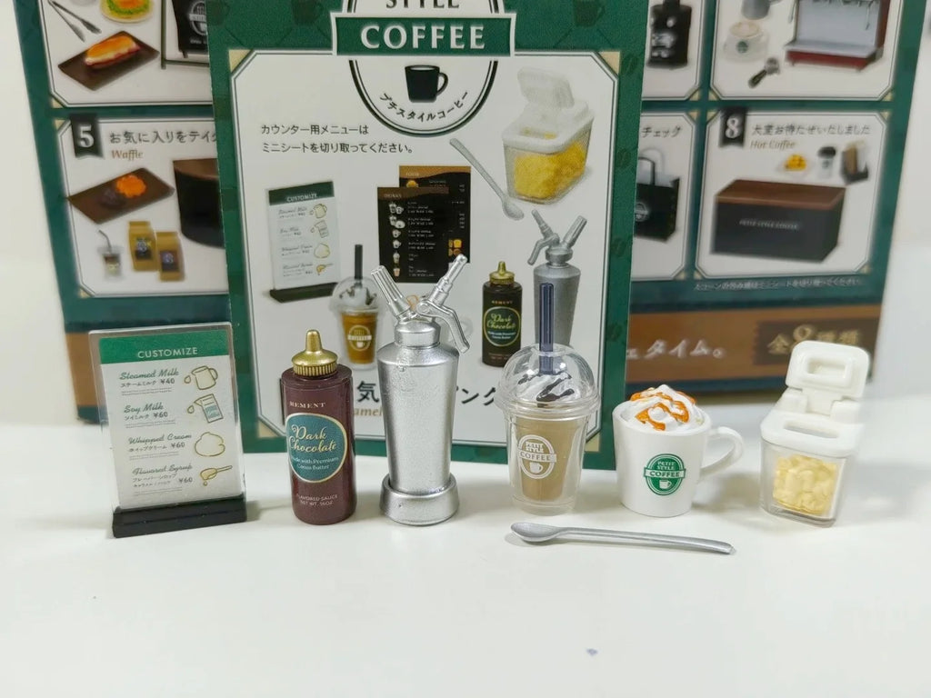 Rement Petit Mini Fashion Coffee House Scene Decorative Figurine Blind Box Display Item Collectible Toy Action Figure