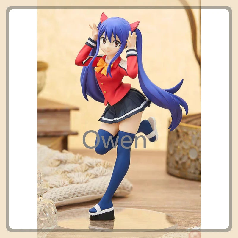 Genuine Original Anime FAIRY TAIL Lucy Heartfilia Figurine Wendy Marvell Action Figures PVC Model Collection Toys Birthday Gifts