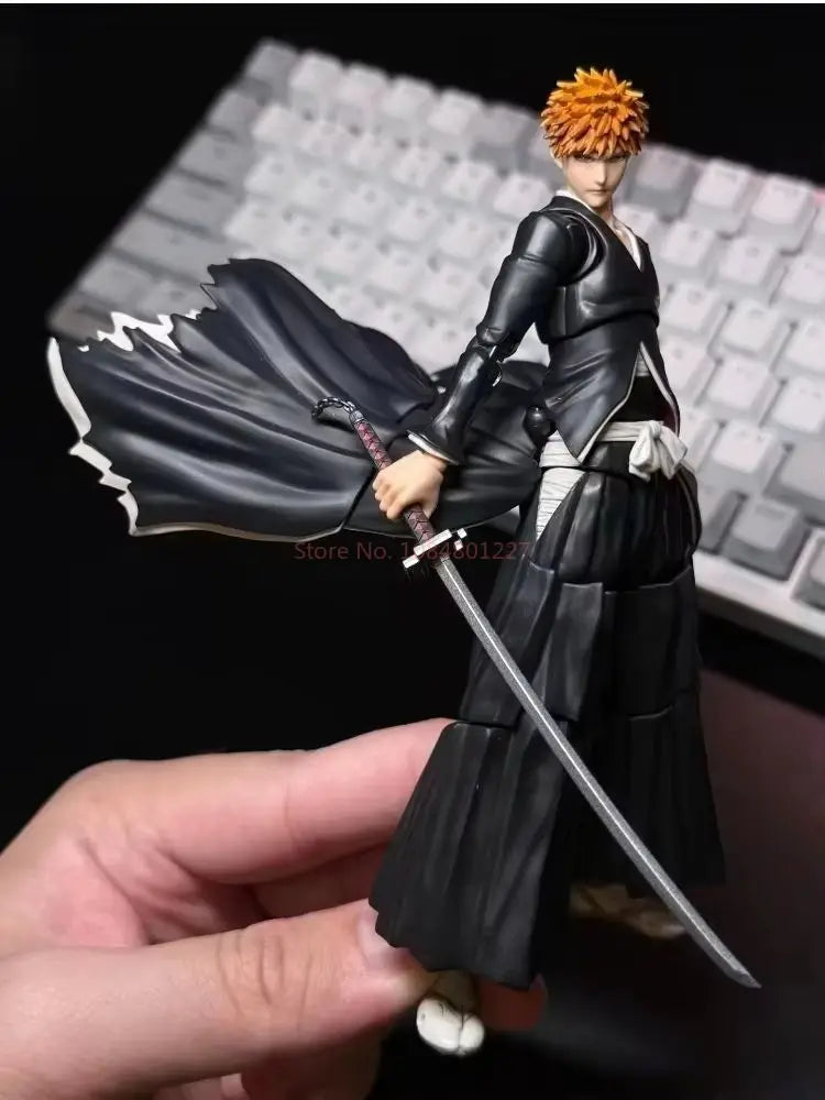 Original Bandai Shf Bleach Ichigo Kurosaki Hollowfication Getsuga Tenshou Action Figure Collectible Ornament Toy Gift In Stock