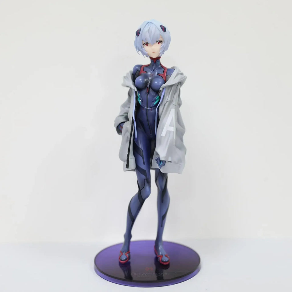 Bandai 22CM Evangelion Anime Girl Figure Ayanami Rei EVA New Form Action Figure PVC Figurines Model Doll Fans Gifts Kids Toys