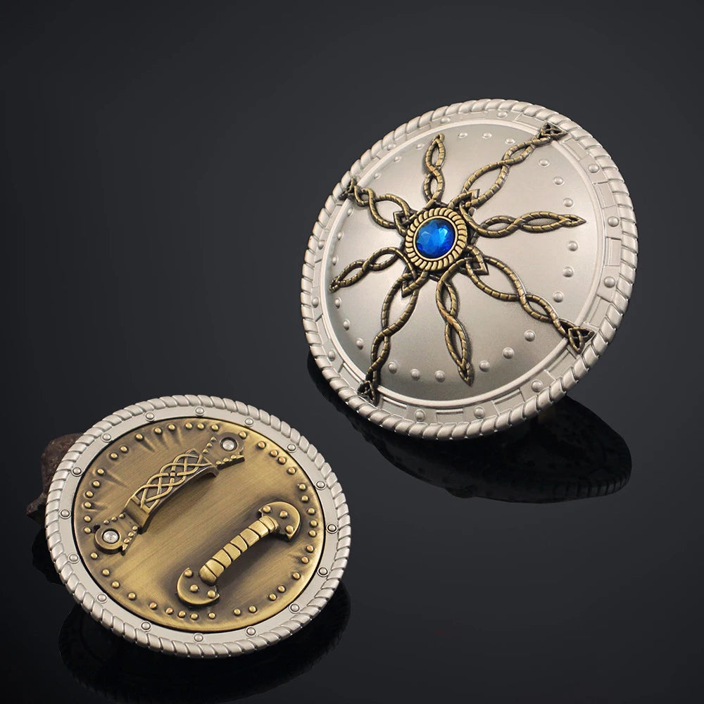 Diablo II Shield Model Toys 9cm / 3.54in Zinc Alloy Collectible, Heavy 3D Replica, Thickened Metal Ornament Gift for Game Fans