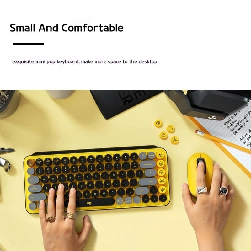 Original Logitech Pop Keys Wireless Mechanical Keyboard Logi POP Mouse Dream Violet 87keys Keyboard Mouse Combos Set For Iaptop