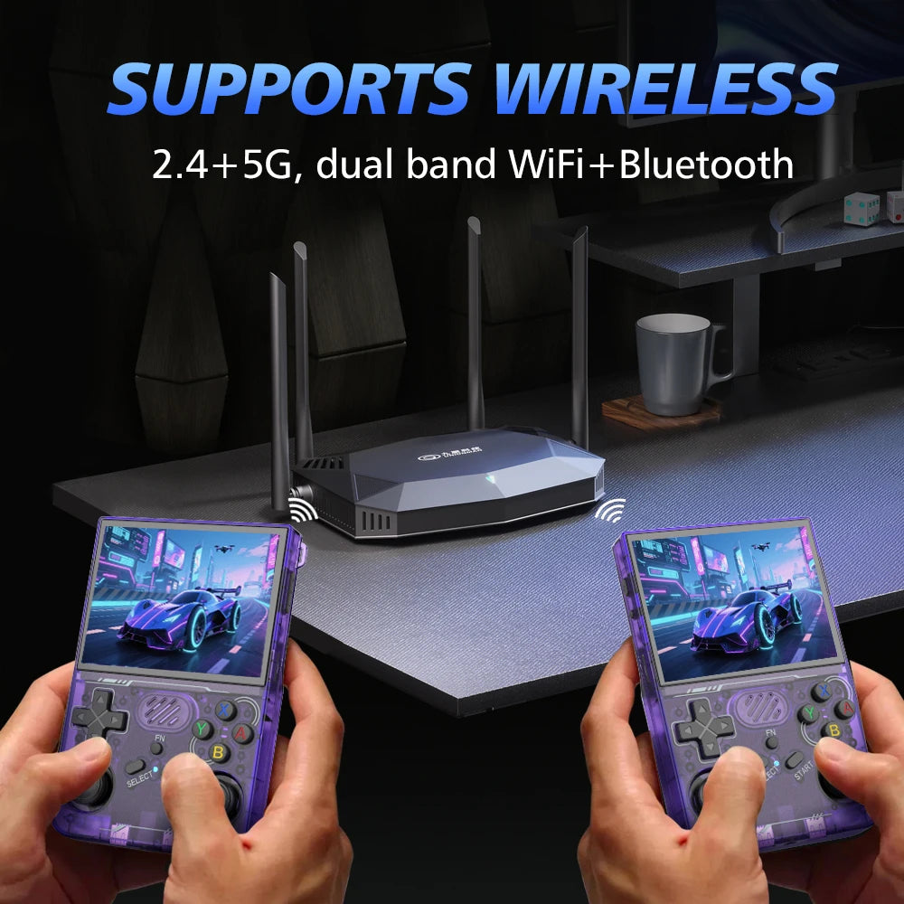 R36s Upgrade R36xx Retro Handheld Game Console with WiFi Online Battle, Portable 3.5 Inch IPS Screen, Best Gift for Kids and Fri