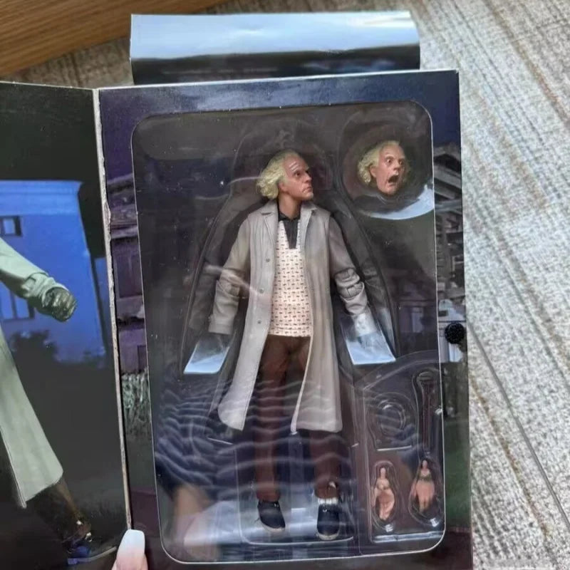 Genuine Neca Action Figure Time Travel Back To The Future Dr. Emmett Brown Figures Deluxe Edition Model Doll Christmas Gifts