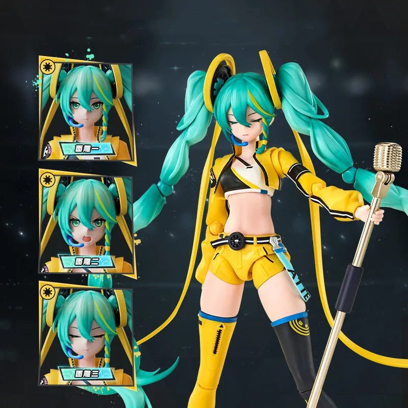 Original Blokees Hatsune Miku Miracle Cherry Blossom Future Lothing Anime Figure Assembled Model Movable Doll Toys Birthday Gift