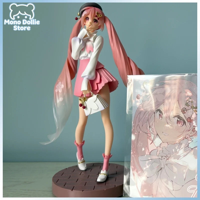 Genuine Gsc Hatsune Miku Smile Value 2025 Pop Up Parade Sakura Miku Anime Figure Collect Model Desktop Decoration Birthday Gift