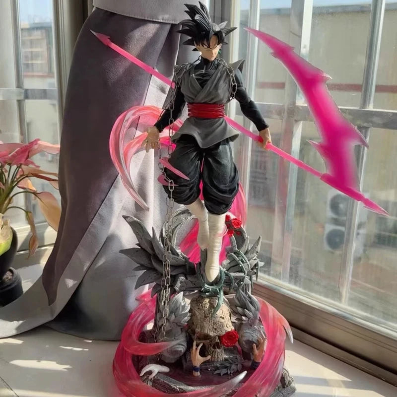 Yunqi GK Dragon Ball Super Rose Goku Black PVC Figure Luminous Base Interchangeable Parts Collectible Statue Decor