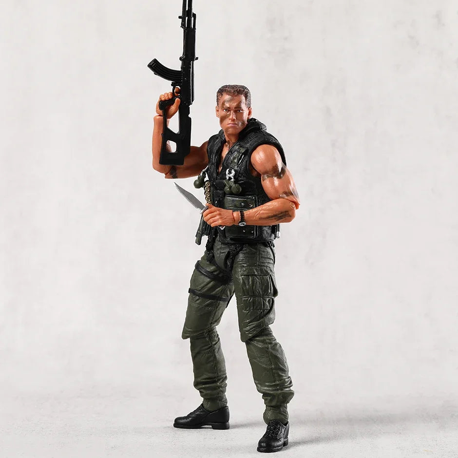 NECA Commando John Matrix Schwarzenegger Action Figure with Accessories Model Ornament Toy Xmas Gift