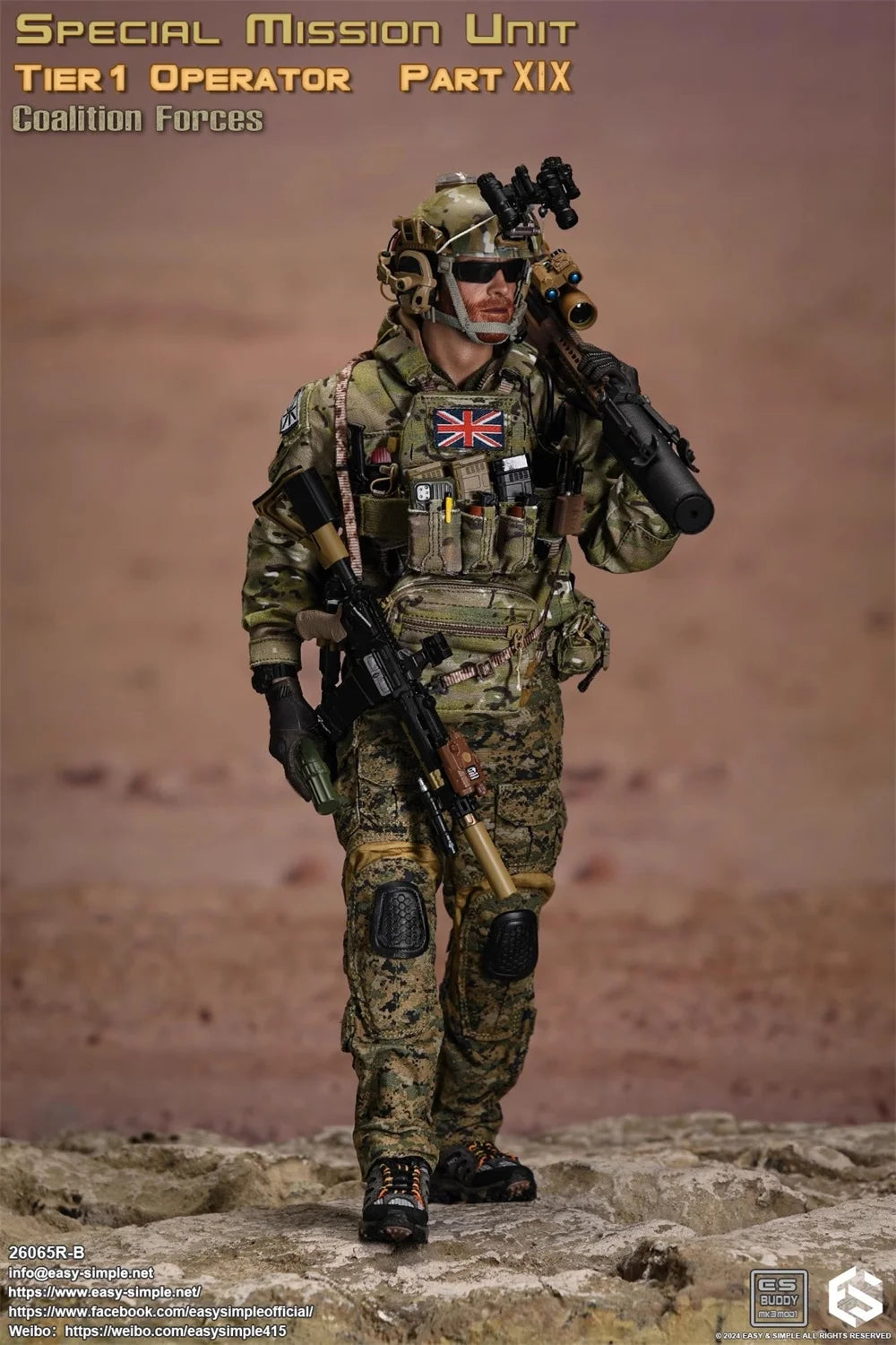EASY&SIMPLE ES 26065RB The British Soldier Doll Special Sniper Action Figure Full Set Moveable Doll Figure In Stock 1/6