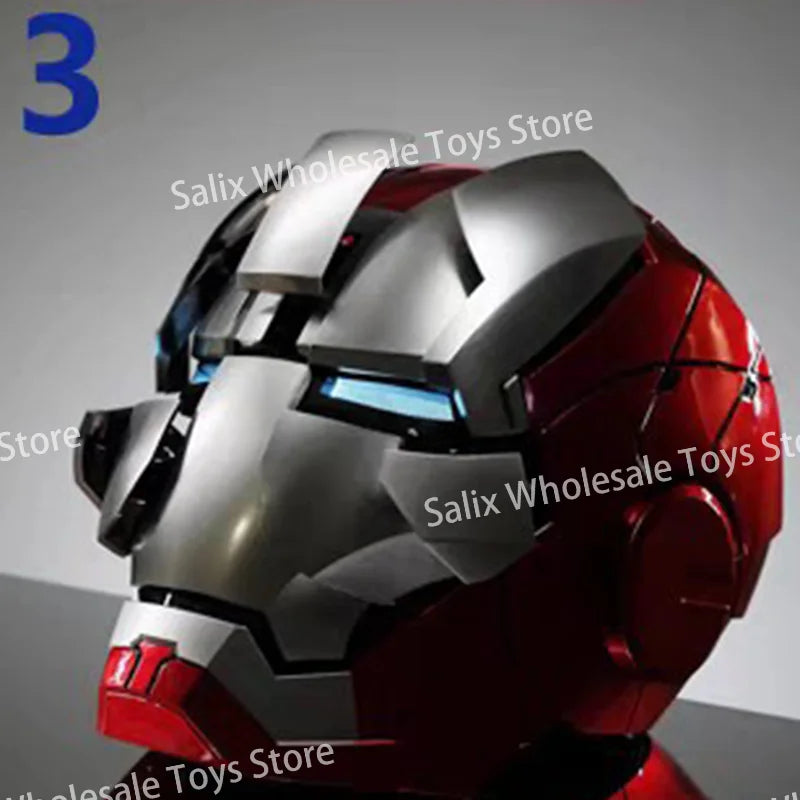 Iron Man Autoking 1/1 Mk5 Helmet 8 sides open Remote And Voice Control Automatic Helmet Mask With Led Light Gifts Toy customized