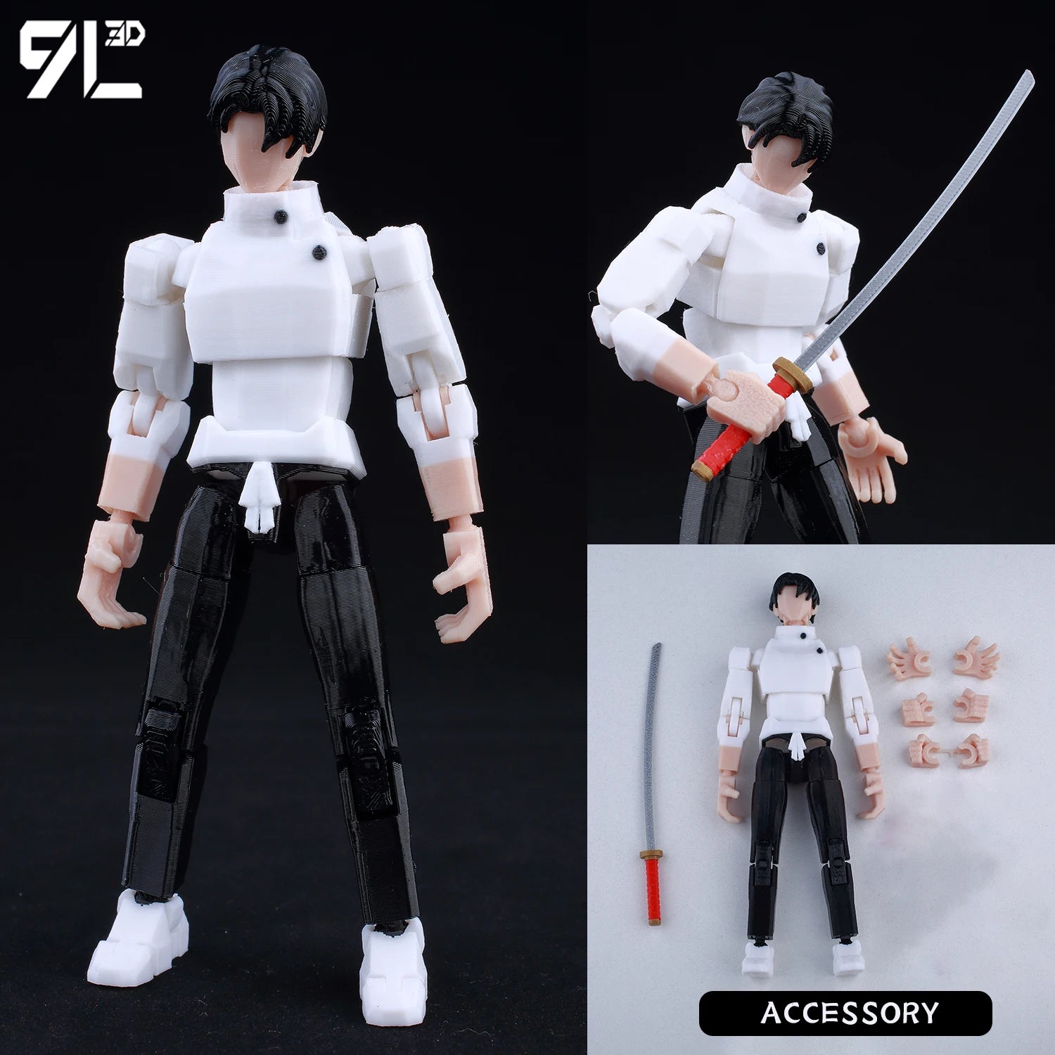 9L 3D Printed Roronoa Zoro One Piece Lucky Dummy 13 Movable Shapeshift Action Figures Mannequin Toys for Anime Lovers
