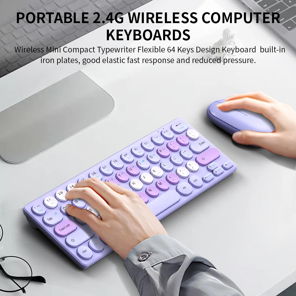 2.4G Wireless Keyboard and Mouse Combo Battery Power Bluetooth Keyboard and Mouse Set for Laptop for Ipad Cell Phone Tablet