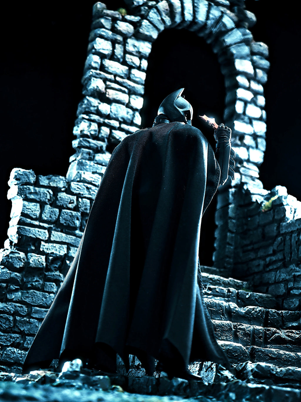 INART 1/12 Maßstab Batman Dark Knight Rise Bale Umhang Cape Schal für 6 Zoll Actionfigur Modell Spielzeug