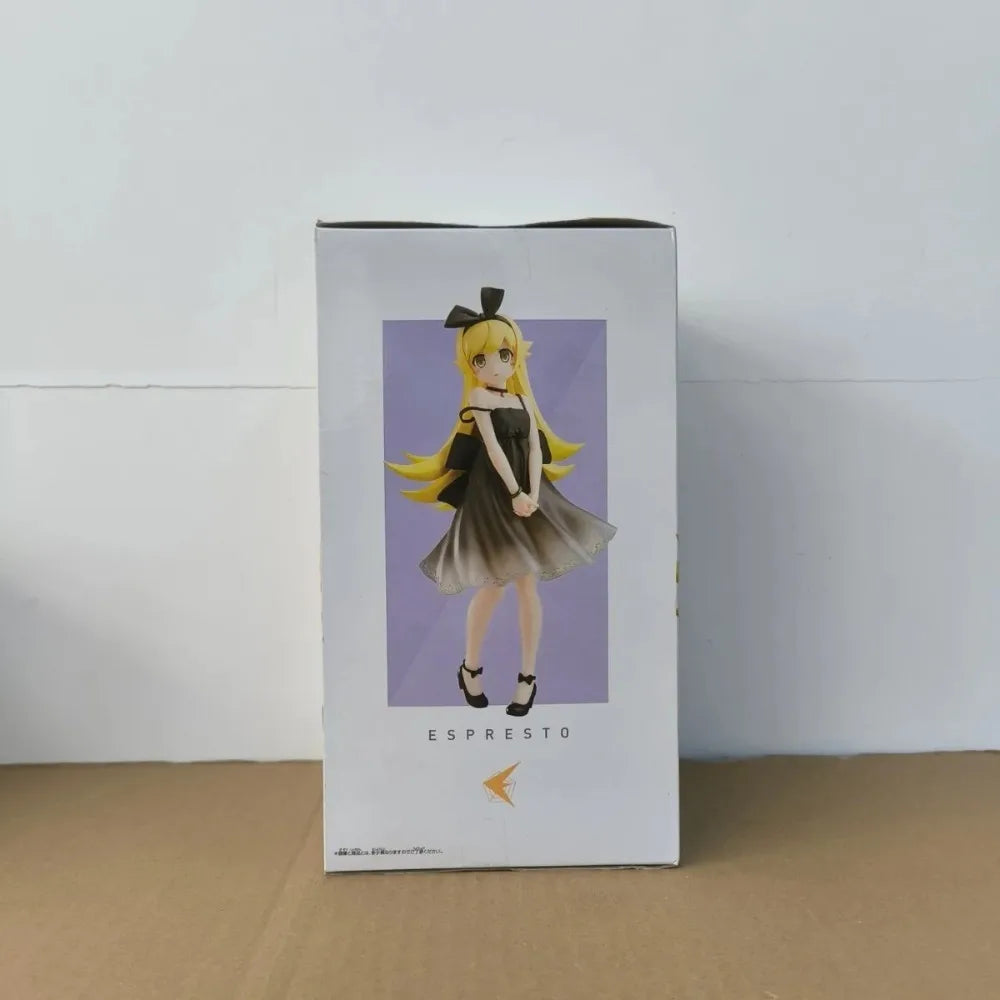 In Stock Bandai Original Genuine Banpresto Monogatari Series Oshino Shinobu Black Dress 20cm Collections Model Toy Figures Gift