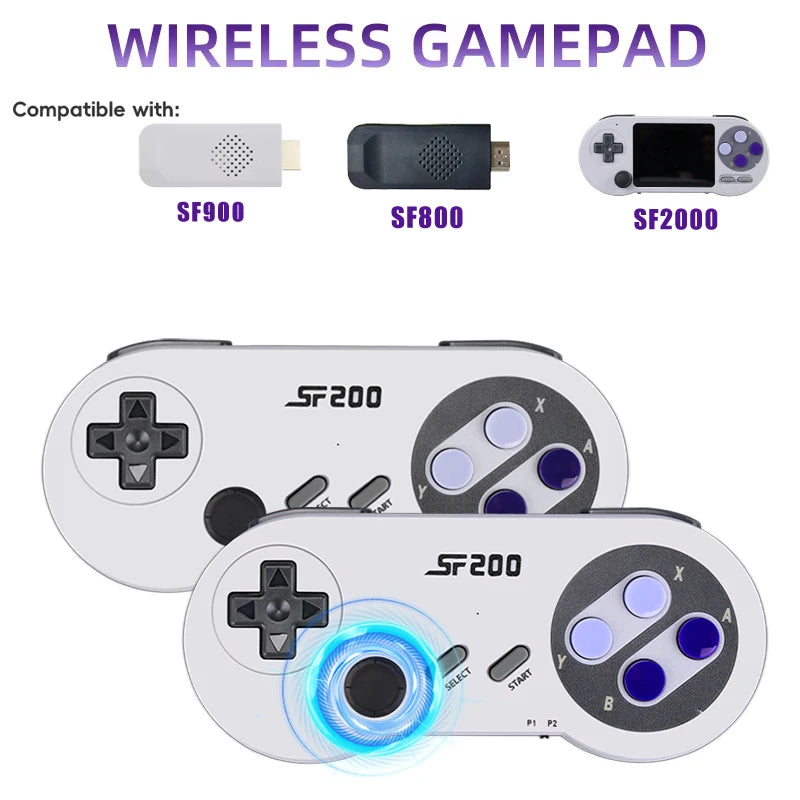 2PC Video Game Console Controller for SF2000/SF900/SG800 Portable Handheld Game Player 3D Rocker Wireless Gamepad Dual Joysitck