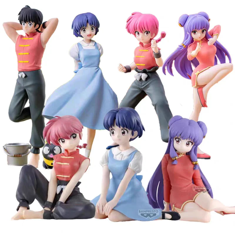 Original 13-18cm Ranma Nibun-No-Ichi  1/2 Ranma Tendou Akane Shampoo Animation Anime Figure Model Desktop Decoration Toys