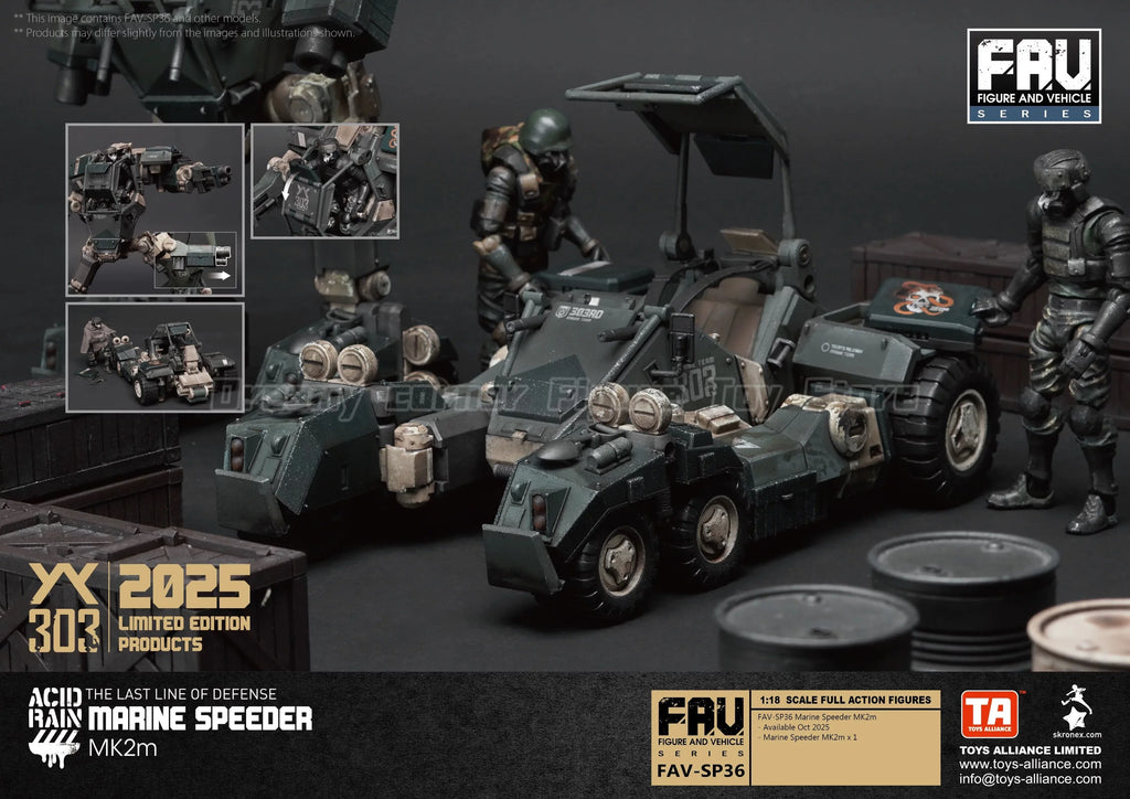 【In Stock】Original Original Acid Rain War WF2025 FAV-SP36 Marine Speeder MK2m 1/18 Action Figure Toy Model Collection
