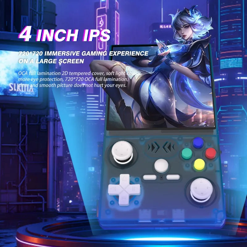 Open Source XF40V Retro Handheld Game Console 4.0 Inch 720x720 IPS Screen Portable Hand Held Retro Video Gaming Player