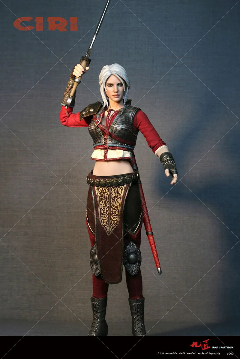 In Stock Original Nine Craftsmen J-002 1/6 Collectible Ciri Armored 12Inch Female Soldier Action Figure Figurine Model Full Set
