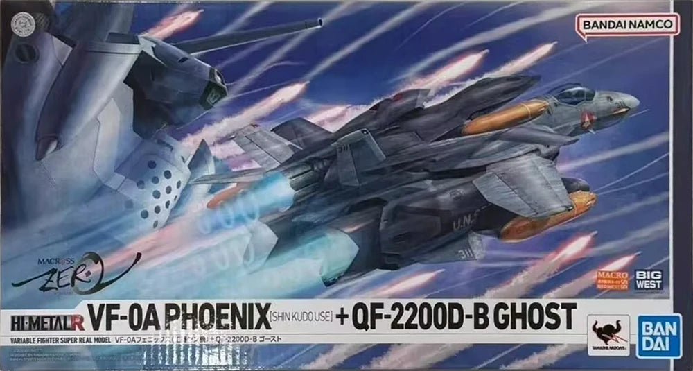 Original In Stock BANDAI Macross Zero VF-0S PHOENIX (ROY FOCKER USE)+QF-2200D-B GHOST Action Figures Boxed Collection Model Toys