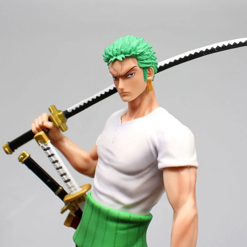 25cm/9.84in Anime One Piece Figure Roronoa Zoro Figure PVC Statue Collectible Model Toys Gifts