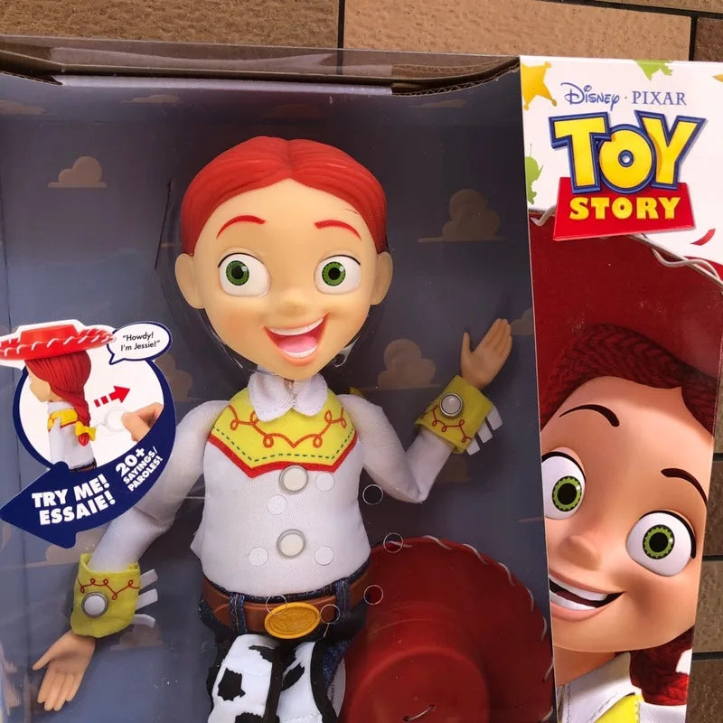 Pixar Toy Story 20th Anniversary Woody Jessie Sheriff Cowboy Talking Action Figures Desktop Model Toy Collectible Periphery Gift