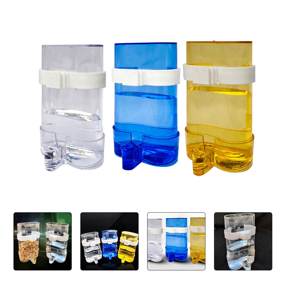 12 Pcs Large Parrot Feeder Birds Pet Water Dispenser Plastic Feeding and Watering Utensils