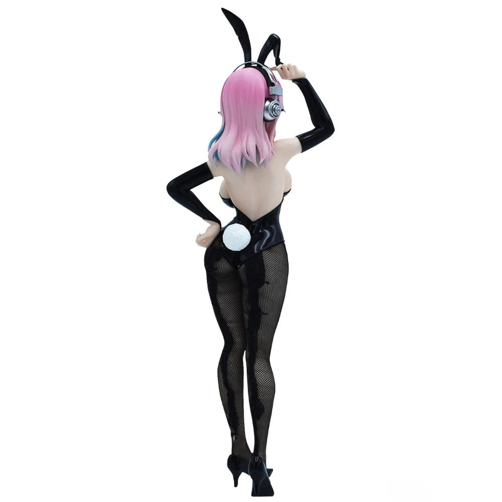In Stock FuRyu Original Genuine SoniComi Super Sonico BiCute Bunnies Figure Black 28cm Sexy Collections Model Toy Figures Gift