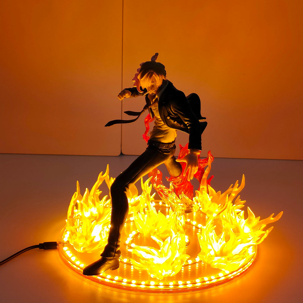 ONE PIECE Anime Sanji Diable Jambe Lampe Led-lampe Action-figuren Modell Figurine Figur &amp; Basis &amp; Lampe DIY Dekoration Spielzeug