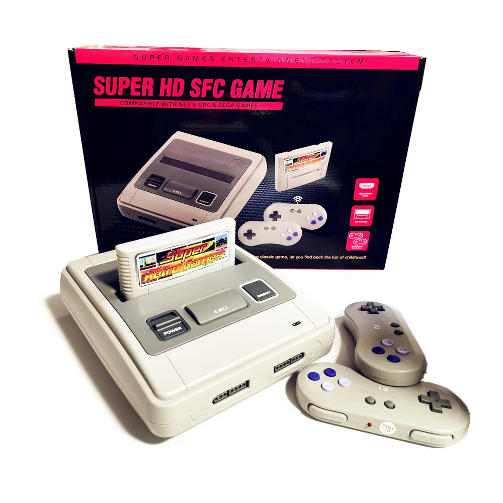 SFC52HD Super Retro Hardware Game Console Play For SFC/SNES  Built-in 121 Games Cartridge with 2 Wireless 1 wired Controllers