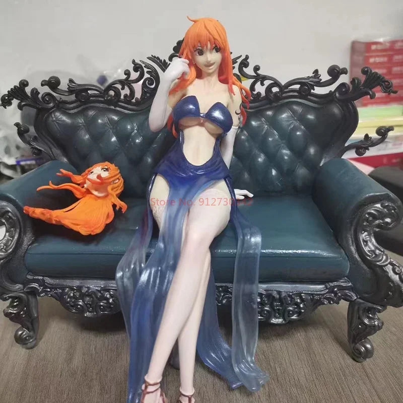 One Piece New Gk Sofa Boa Hankokku Nami Suit Thug Series Sitting Posture Statue Collection Ornament Model High Quality Version