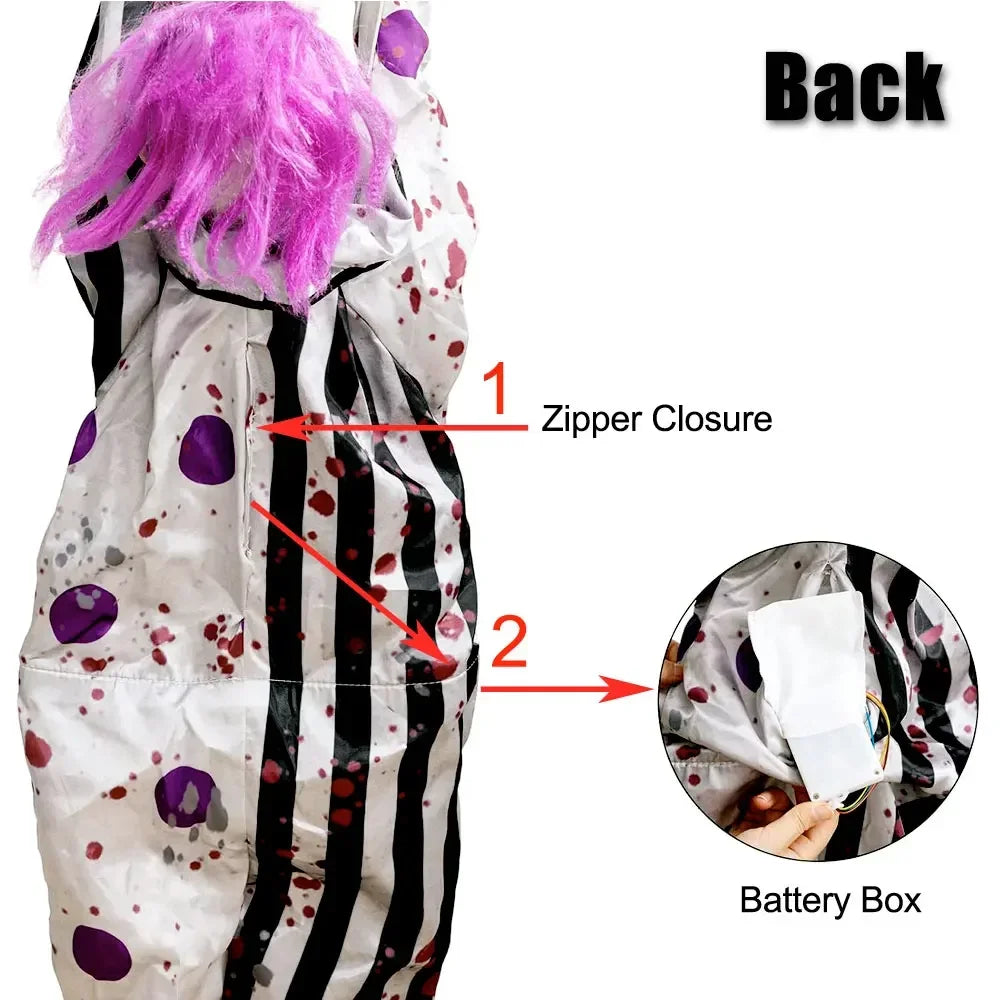 1PC Halloween Hanging Pumpkin Head Decoration with Scary Sounds - Fabric,  for Hanging Decor, Celebrates Halloween, Christmas