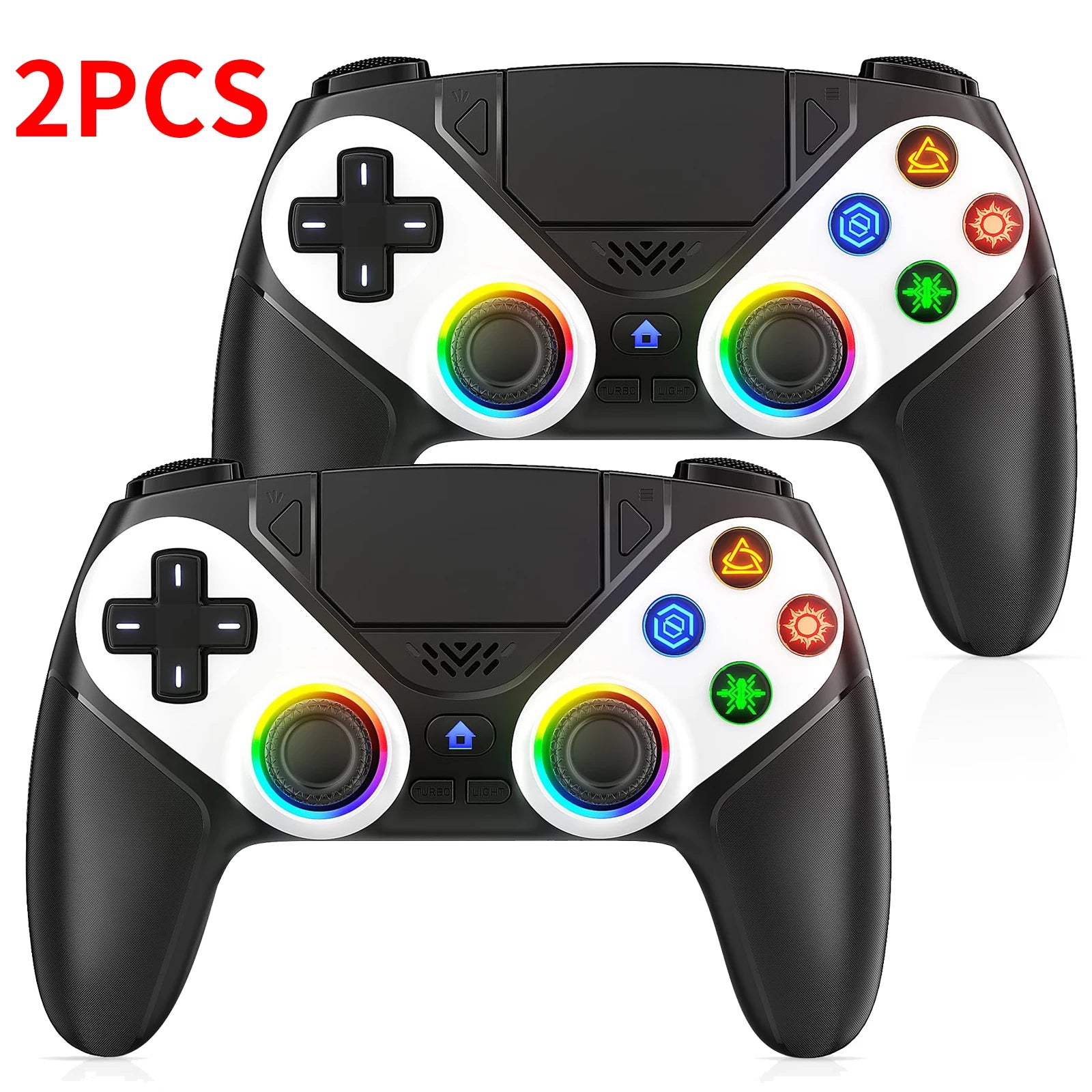 Controller for PS5/PC Gamepads Game Joystick Handle W/ RGB Light Hall Effect Triggers Turbo Vibration Touch Programmable Button
