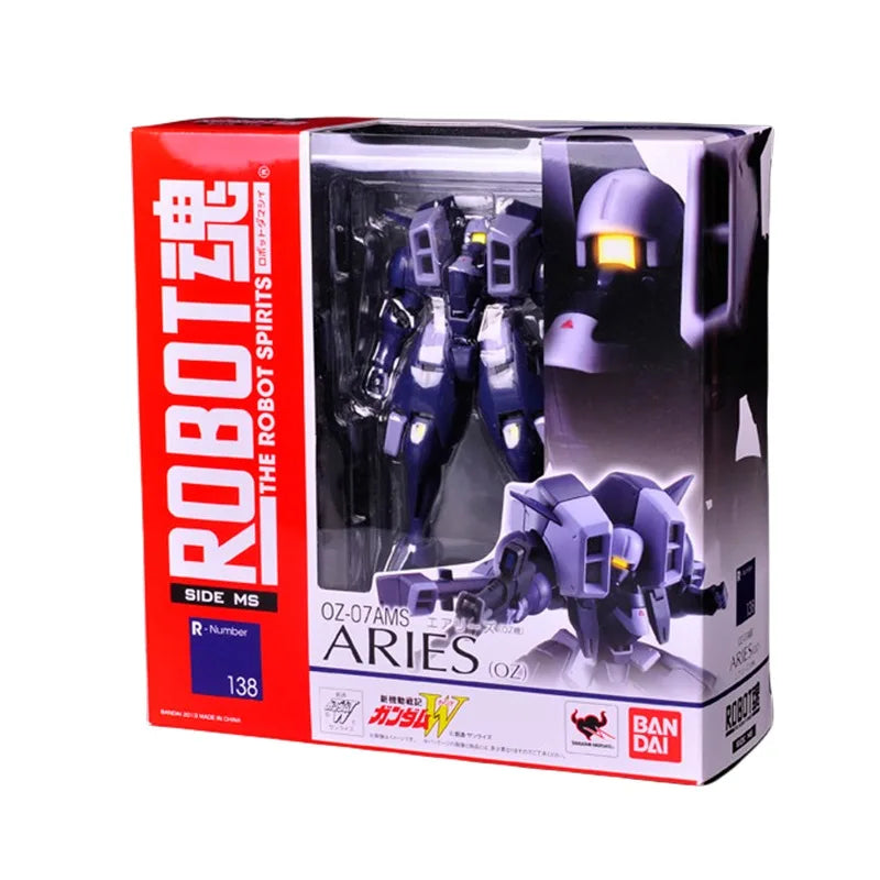 Original Bandai Anime GUNDAM OZ-07AMS ARIES THE ROBOT SPIRITS 138 Model Toys Action Figure Gifts Collectible Ornaments