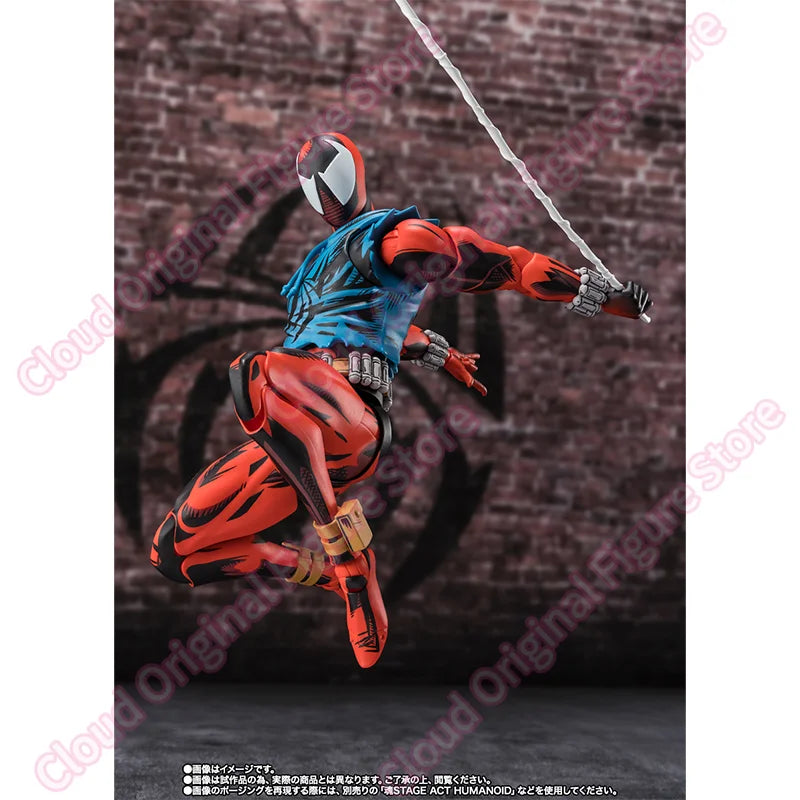 In Stock 100% Original Bandai S.H.Figuarts Scarlet Spider Spider-Man：Across The Spider-Verse Anime Figure Toy Decoration